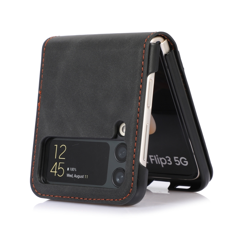 Galaxy Z Flip 3 Fodral Med 2 Kortfack Svart