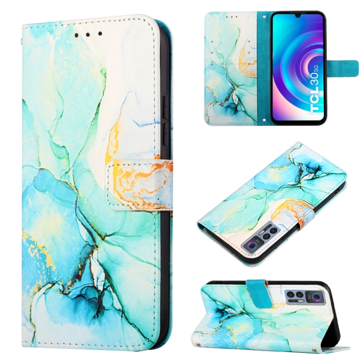  TCL 30+ (2022) Fodral Marmor Grön