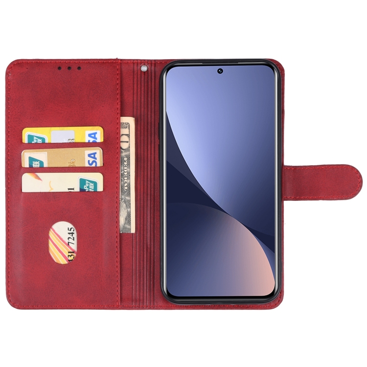  Xiaomi 13 5G Fodral Solid Läder Röd
