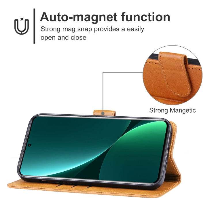  Xiaomi 13 Pro 5G Fodral Solid Läder Brun