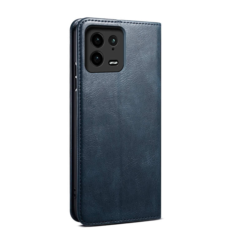  Xiaomi 13 Pro 5G Fodral Oil Wax Flip Läder Blå