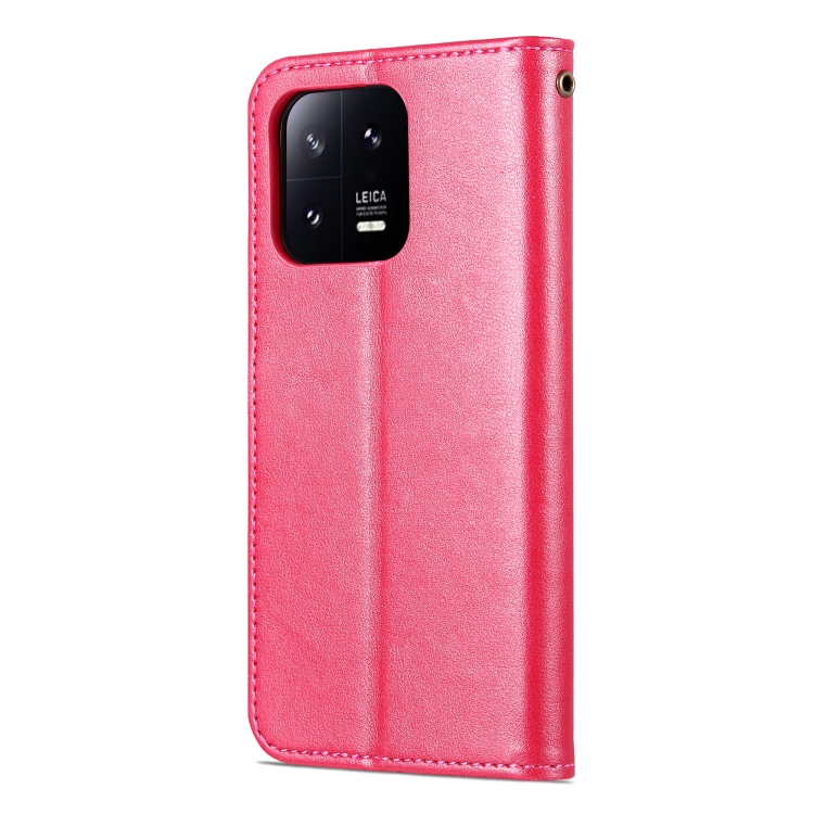 AZNS AZNS Xiaomi 13 Pro 5G Fodral Läder Rosa/Röd