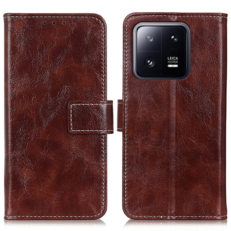  Xiaomi 13 Pro 5G Fodral Crazy Horse Retro Läder Brun