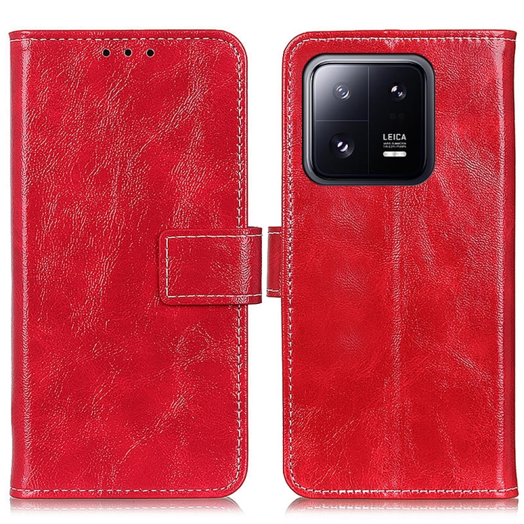  Xiaomi 13 Pro 5G Fodral Crazy Horse Retro Läder Röd