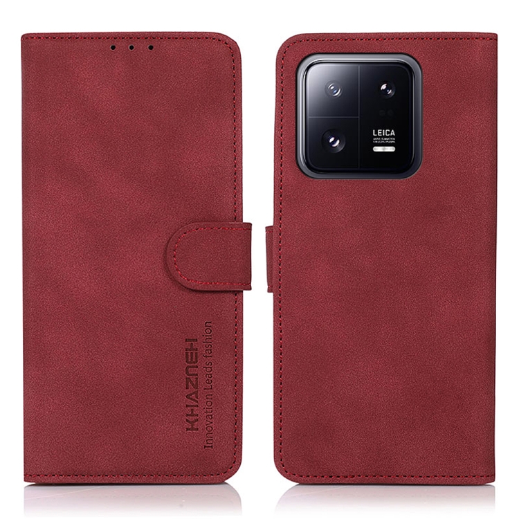 KHAZNEH KHAZNEH Xiaomi 13 5G Fodral Retro Läder Röd