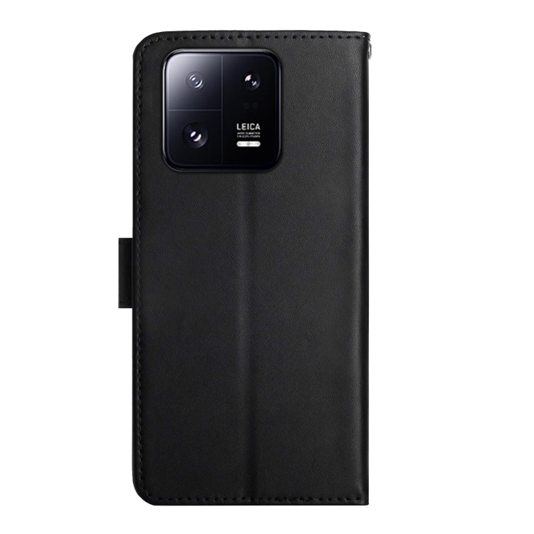  Xiaomi 13 5G Fodral Äkta Läder Nappa Textur Svart