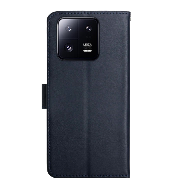  Xiaomi 13 5G Fodral Äkta Läder Nappa Textur Blå