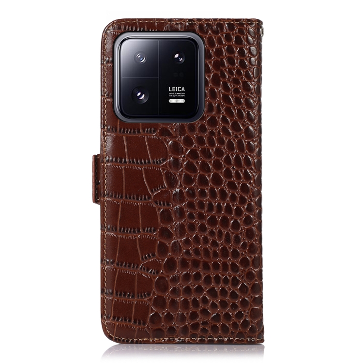  Xiaomi 13 Pro 5G Fodral Krokodil Textur Brun