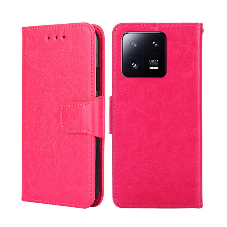 Xiaomi 13 Pro 5G Fodral Solid Läder Rosa/Röd
