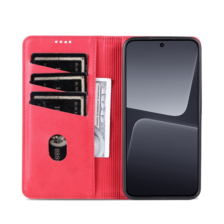 AZNS AZNS Xiaomi 13 5G Fodral Flip Läder Rosa/Röd