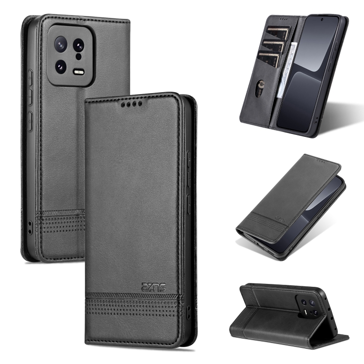 AZNS AZNS Xiaomi 13 5G Fodral Flip Läder Svart