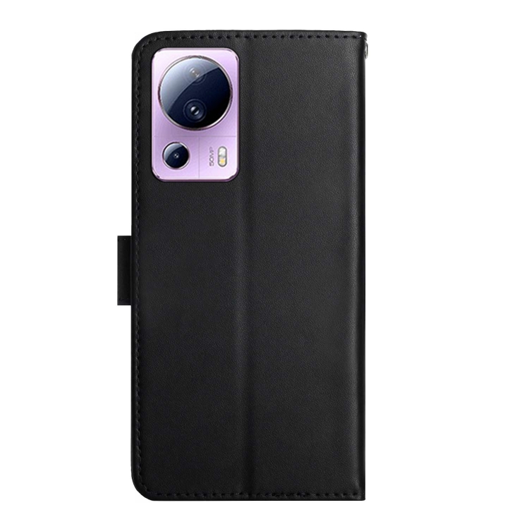  Xiaomi 13 Lite 5G Fodral Äkta Läder Nappa Textur Svart