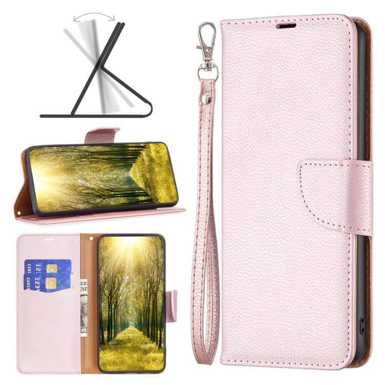  Xiaomi 13 Lite 5G Fodral Litchi Shark Läder Roséguld