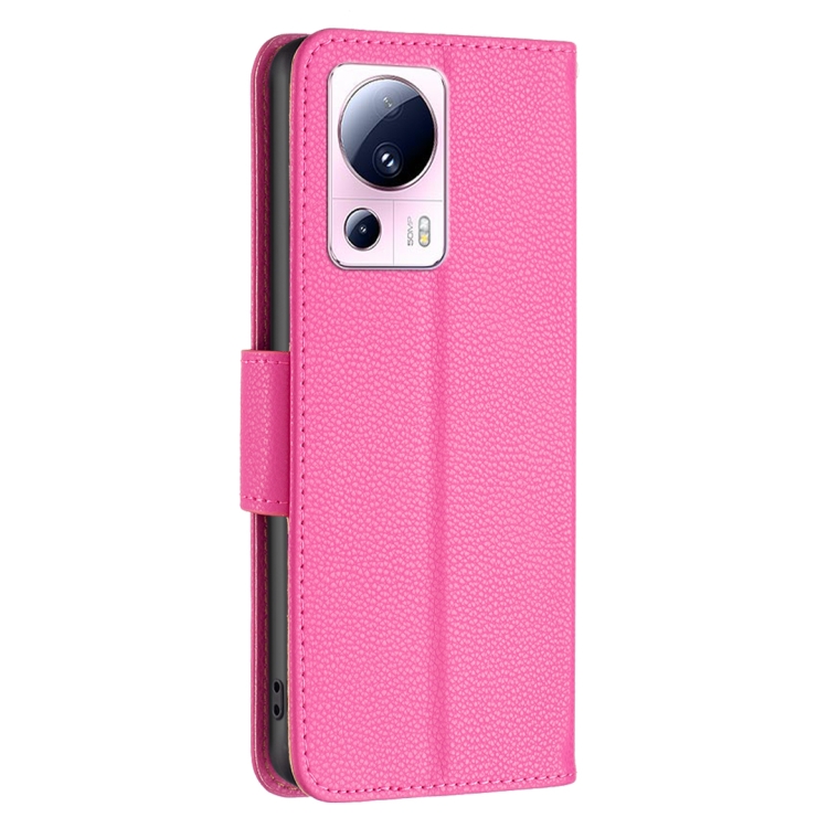  Xiaomi 13 Lite 5G Fodral Litchi Shark Läder Rosa