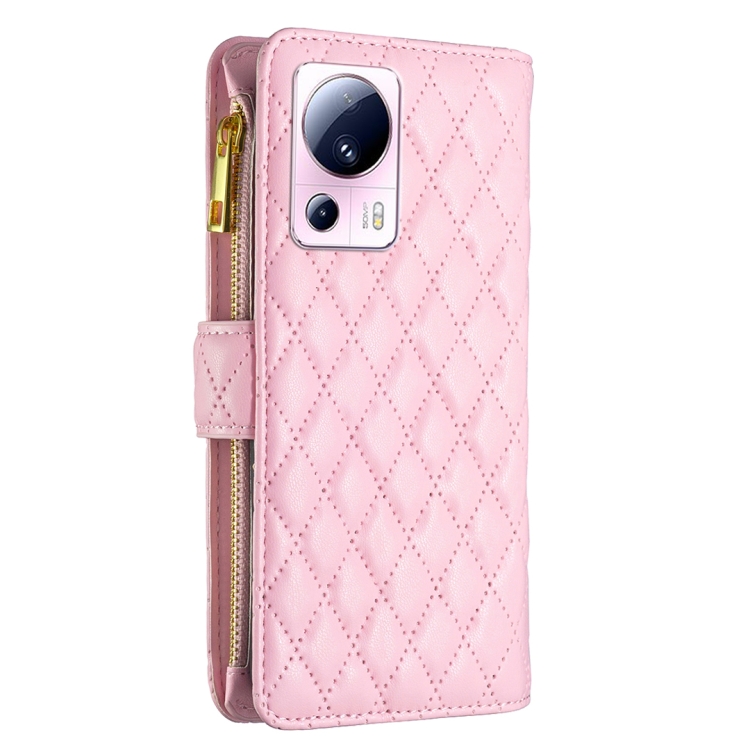 BINFEN BINFEN Xiaomi 13 Lite 5G Fodral Diamond Multifunktionell Rosa