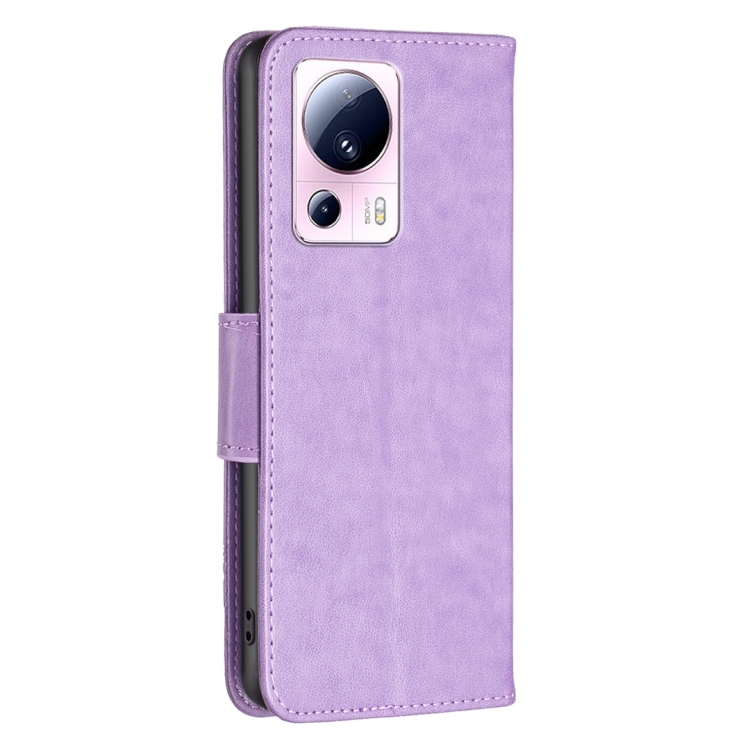  Xiaomi 13 Lite 5G Fodral Med Fjäril Tryck Lila