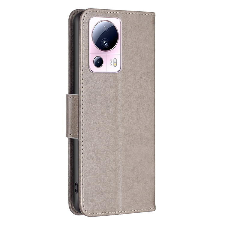  Xiaomi 13 Lite 5G Fodral Med Fjäril Tryck Grå
