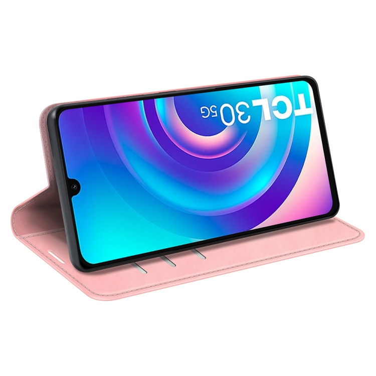  TCL 30+ (2022) Fodral Retro Flip Läder Rosa