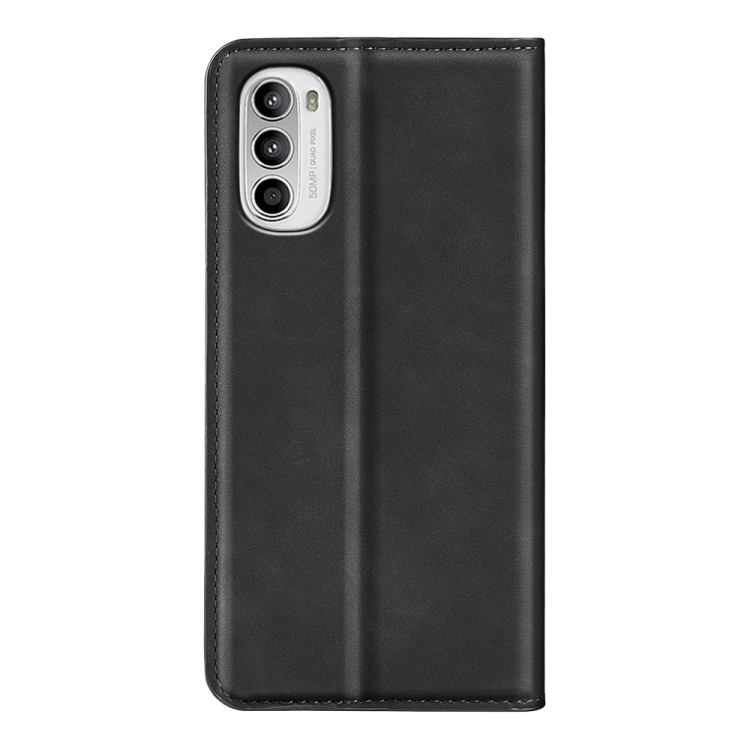  Motorola Moto G52/G82 Fodral Flip Retro Läder Svart