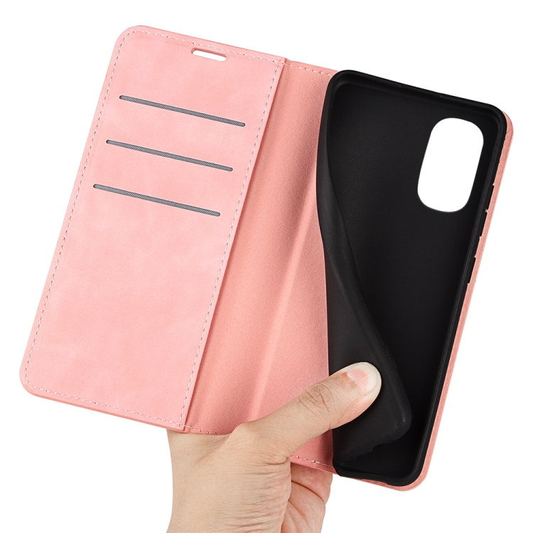  Motorola Moto G52/G82 Fodral Flip Retro Läder Rosa