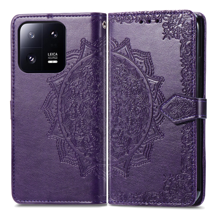  Xiaomi 13 Pro 5G Fodral Mandala Läder Lila