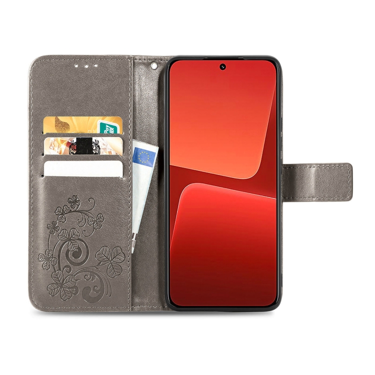  Xiaomi 13 5G Fodral Med Blommigt Tryck Grå
