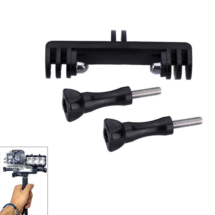  Dubbelfäste Med Skruv Adapter För Actionkamera Svart