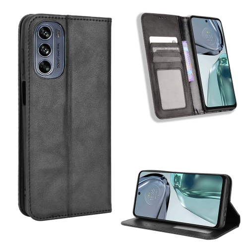  Motorola Moto G62 5G Fodral Retro Läder Svart