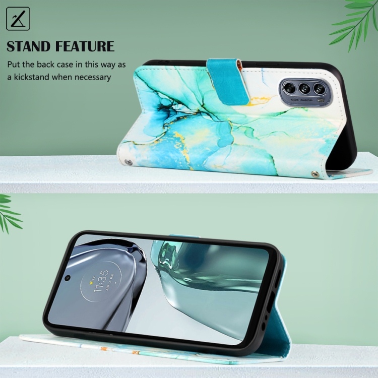  Motorola Moto G62 5G Fodral Marmor Grön
