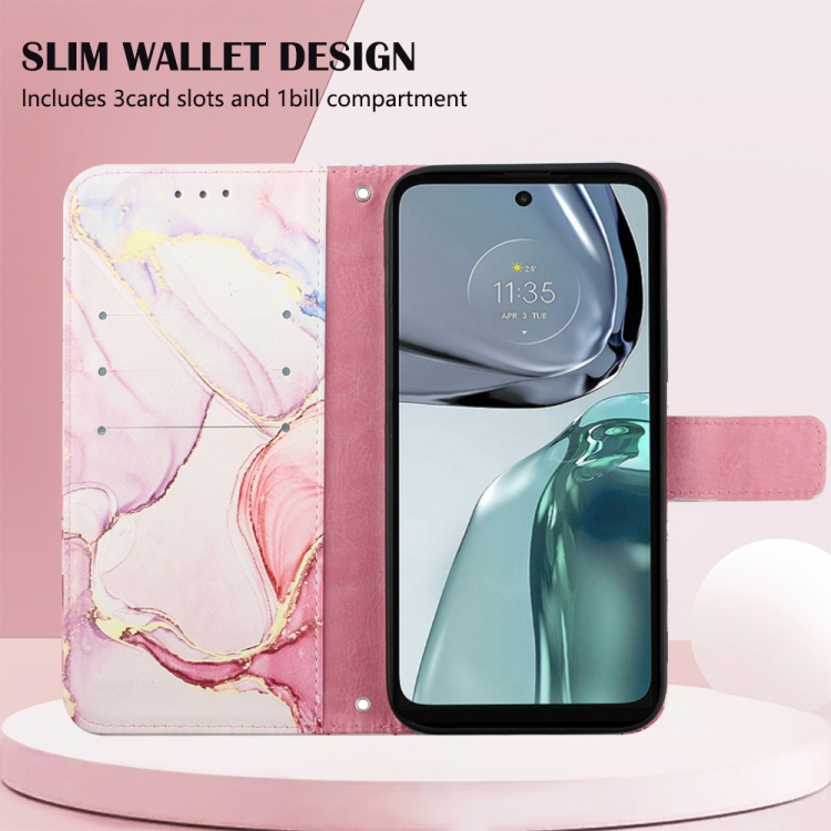  Motorola Moto G62 5G Fodral Marmor Roséguld
