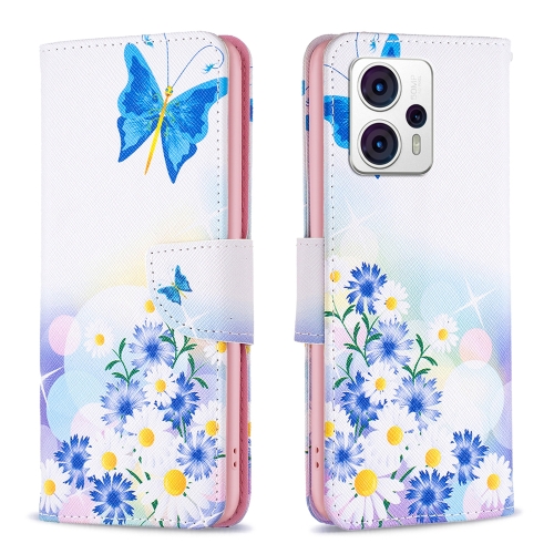  Motorola Moto G13 / G23 / G53 5G Fodral Med Tryck Fjäril/Blommor