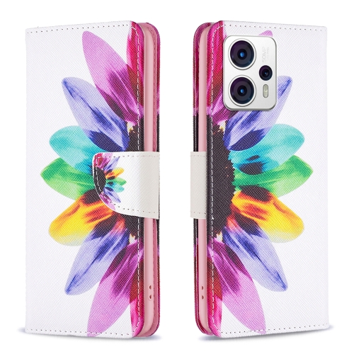  Motorola Moto G13 / G23 / G53 5G Fodral Med Tryck Färgglad Blomma