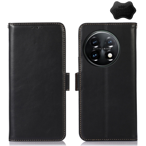  OnePlus 11 5G Fodral RFID Crazy Horse Läder Svart