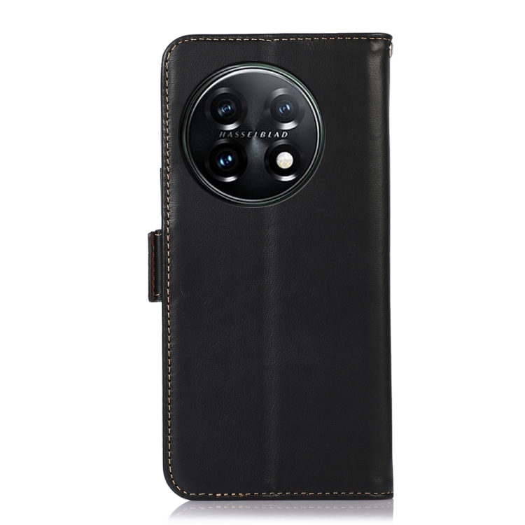  OnePlus 11 5G Fodral RFID Crazy Horse Läder Svart