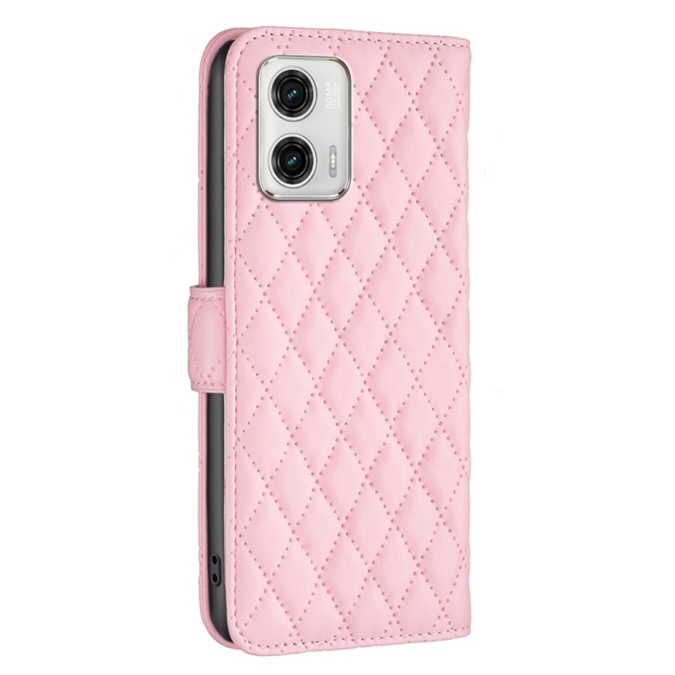  Motorola Moto G73 5G Fodral Diamond Läder Rosa
