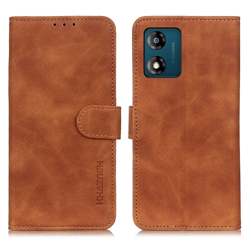 KHAZNEH KHAZENH Motorola Moto E13 Fodral Retro Läder Brun