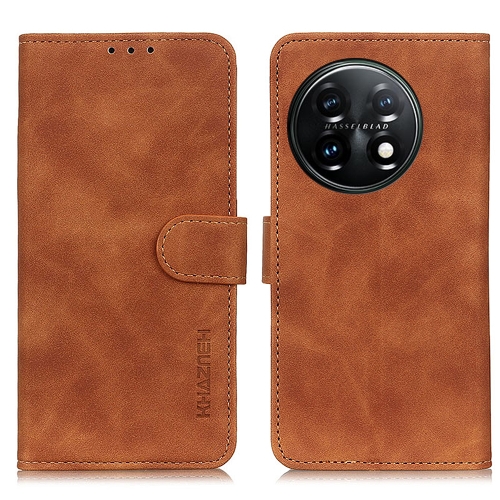 KHAZNEH KHAZNEH OnePlus 11 5G Fodral Retro Läder Brun