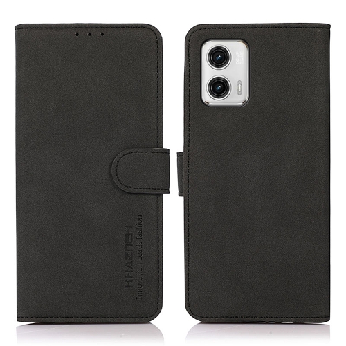 KHAZNEH KHAZNEH Motorola Moto G73 5G Fodral Matt Läder Svart