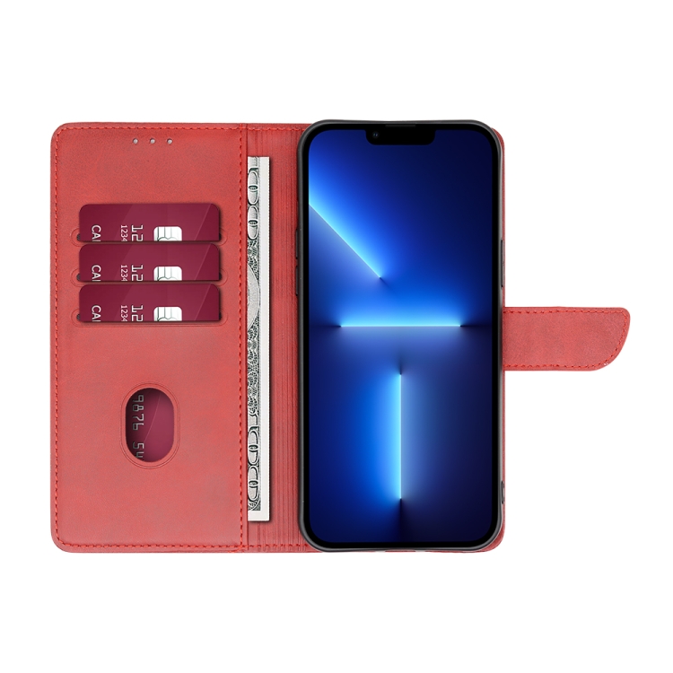  Motorola Moto G13 / G23 / G53 5G Fodral Solid Läder Röd