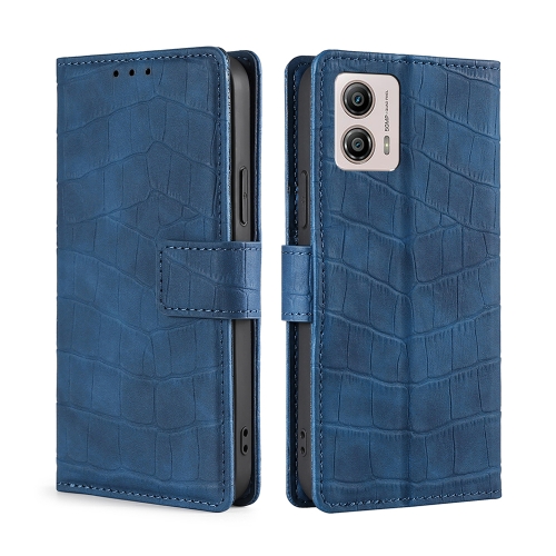  Motorola Moto G13 / G23 / G53 5G Fodral Krokodil Textur Blå
