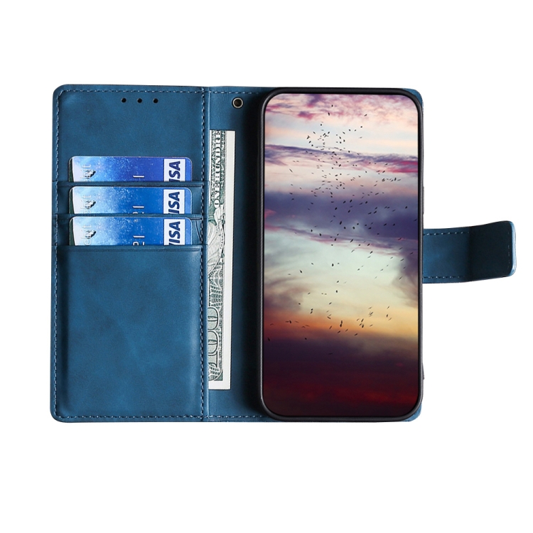 Motorola Moto G13 / G23 / G53 5G Fodral Krokodil Textur Blå