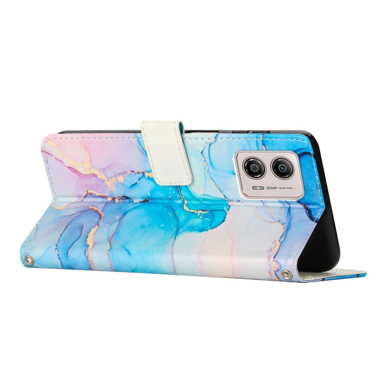  Motorola Moto G13 / G23 / G53 5G Fodral Marmor Textur Grön/Rosa