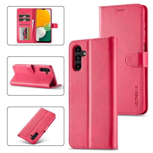 LC.IMEEKE LC.IMEEKE Samsung Galaxy A24 5G Fodral Läder Röd/Rosa