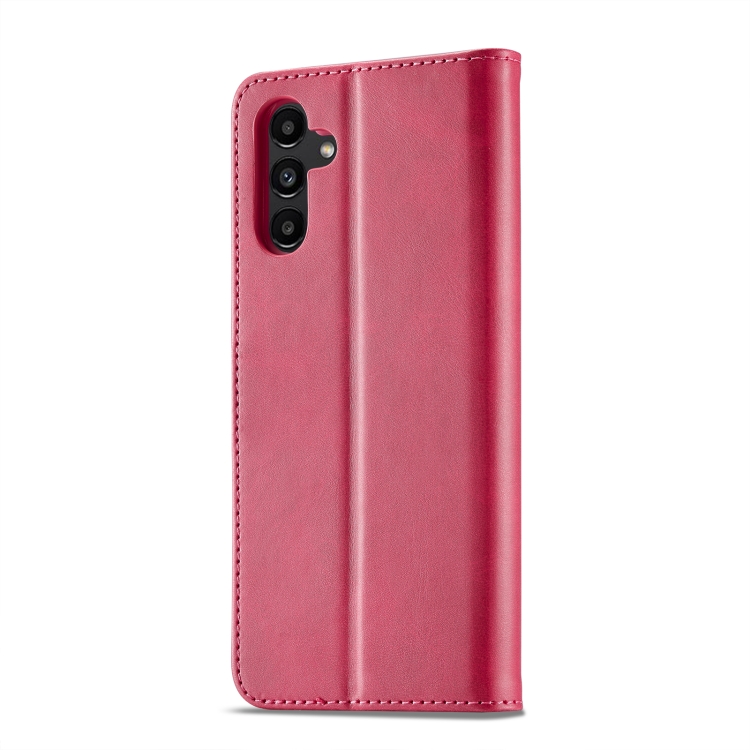 LC.IMEEKE LC.IMEEKE Samsung Galaxy A24 5G Fodral Läder Röd/Rosa