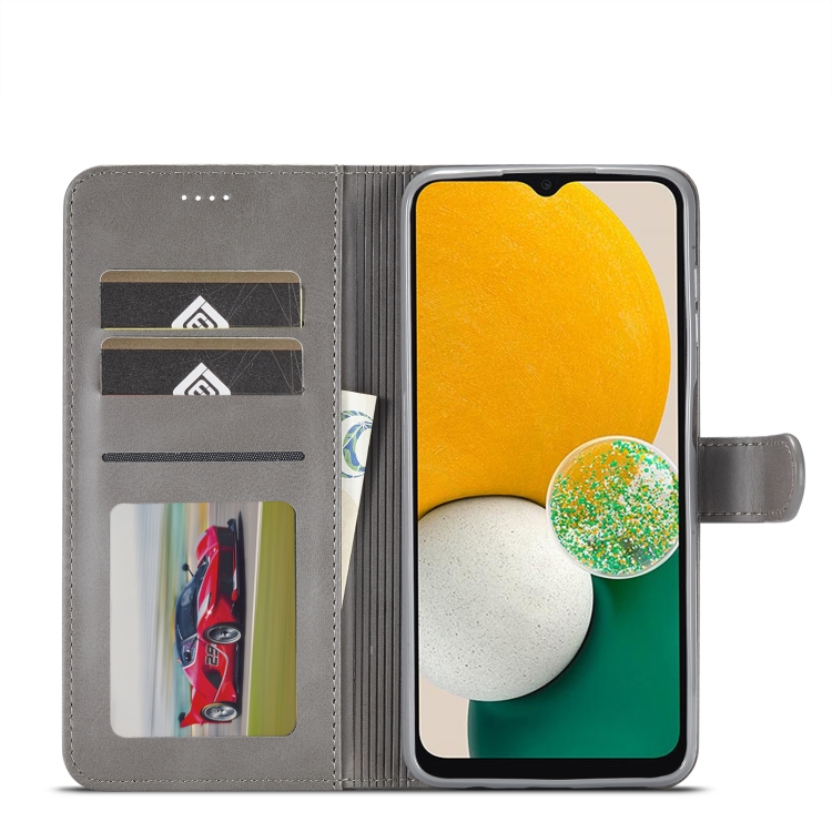 LC.IMEEKE LC.IMEEKE Samsung Galaxy A24 5G Fodral Läder Grå