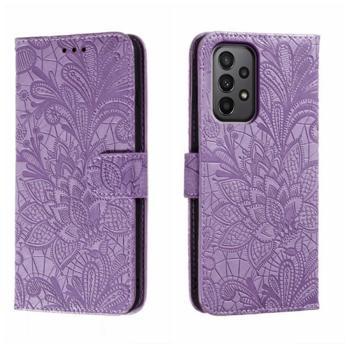  Samsung Galaxy A24 5G Fodral Med Blommigt Tryck Lila