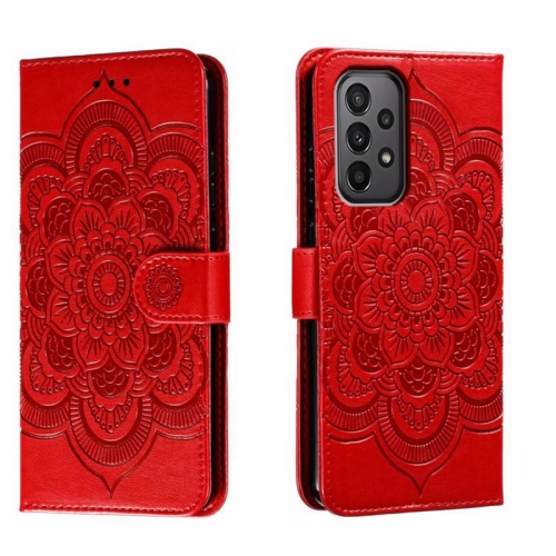  Samsung Galaxy A24 5G Fodral Mandala Läder Röd
