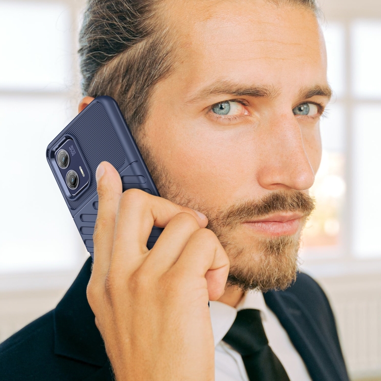  Motorola Moto G73 5G Skal Twill Textur Blå