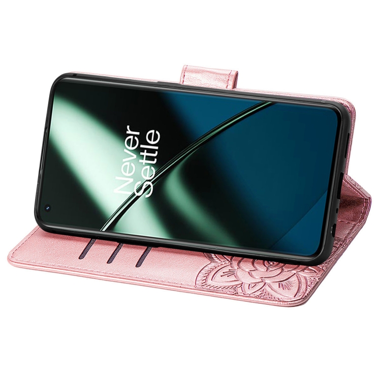  OnePlus 11 5G Fodral Butterfly Läder Roséguld