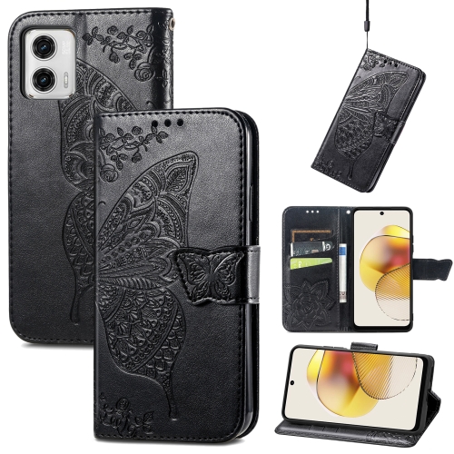  Motorola Moto G73 5G Fodral Butterfly Svart